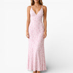 Women’s Classic Floral Maxi Dress Refined Sleeveless Long Dress