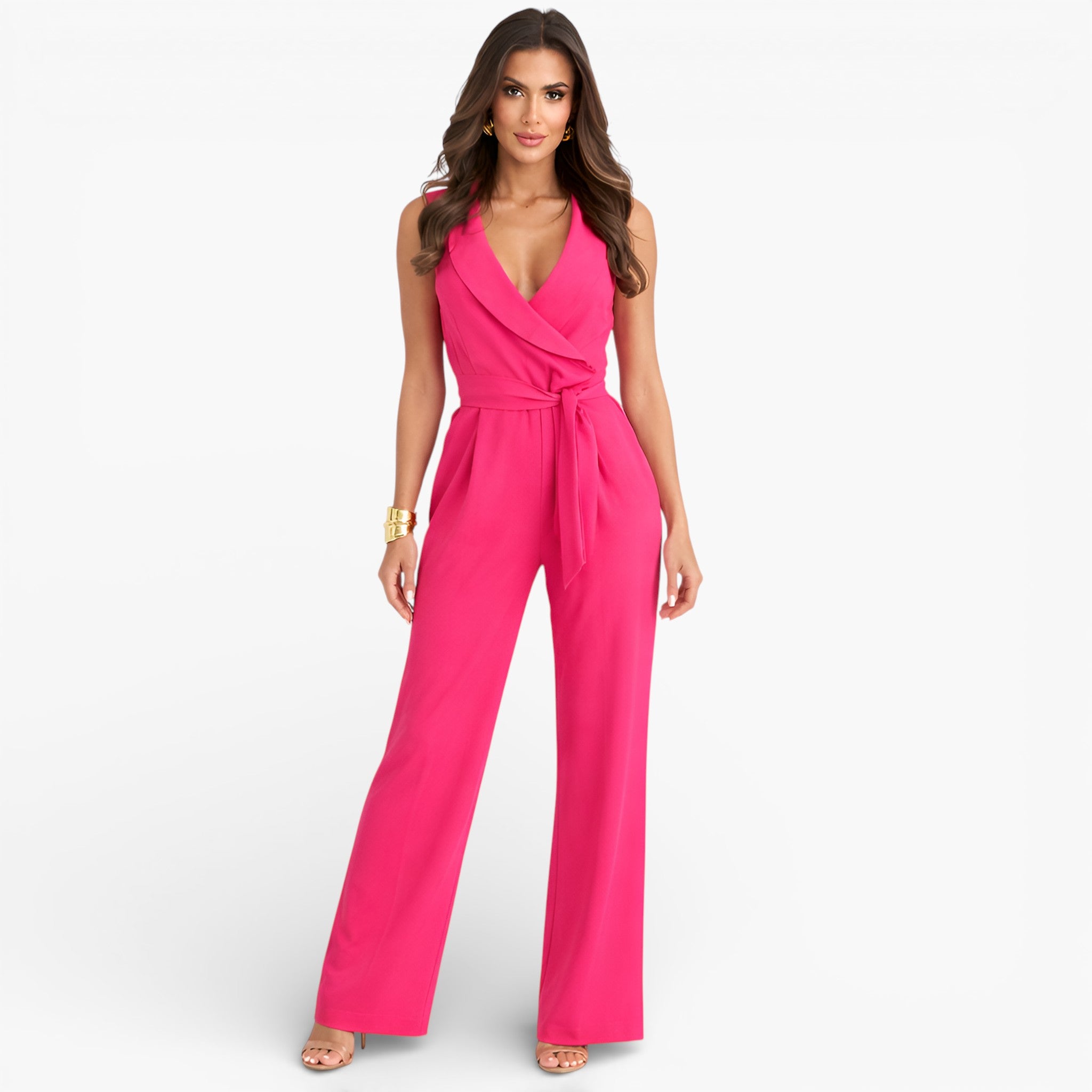 Women’s Classic Sleeveless Jumpsuit Timeless Elegant Silhouette