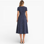 Women’s Floral Midi Dress V Neck Elegant Casual Day Dress