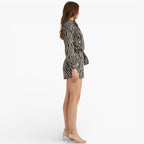 Women’s Breathable Zebra Outfit High Waist Shorts Set