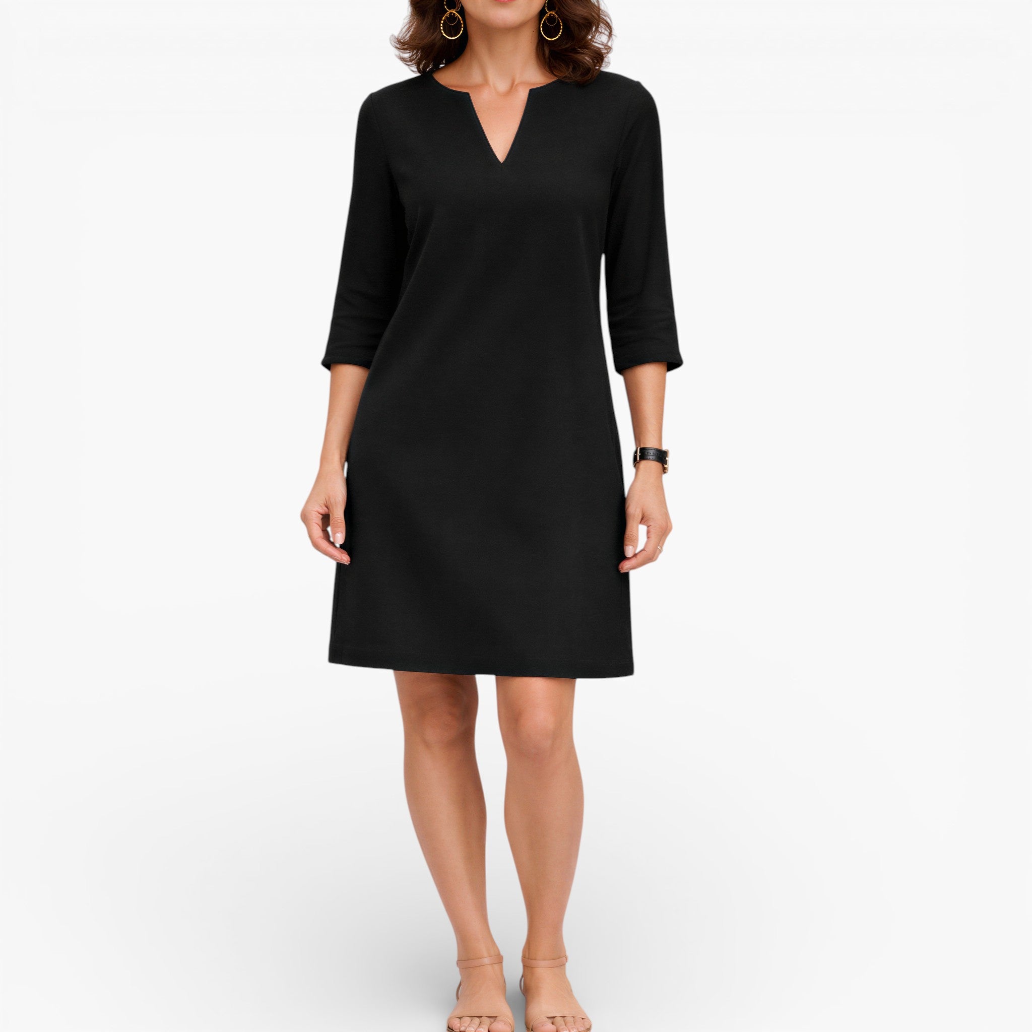 Women's V-Neck Knit Mini Dress — Soft Everyday Style