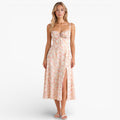 Womens Midi Dress Elegant Structured Fit
